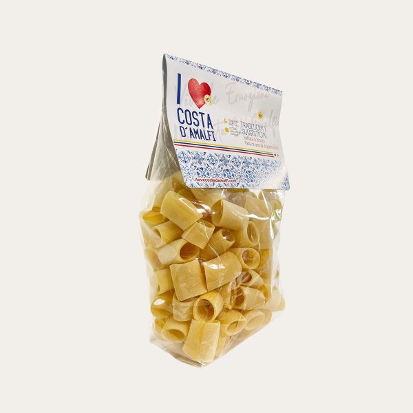 Pasta MEZZI PACCHERI LISCI i love costa d'Amalfi in collaborazione con pastificio Graziano