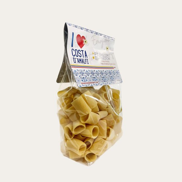 Pasta MEZZI PACCHERI RIGATI i love costa d'Amalfi in collaborazione con pastificio Graziano