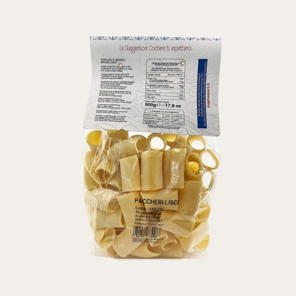 Pasta PACCHERI LISCI i love costa d'Amalfi in collaborazione con pastificio Graziano
